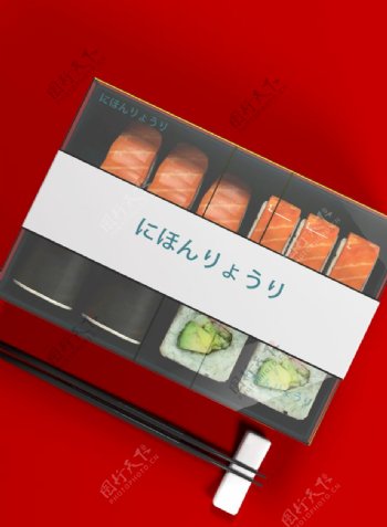日本寿司盒样机图片